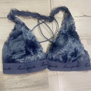 Pink Victorias Secret Blue Tie Dye Lace Bralette Large